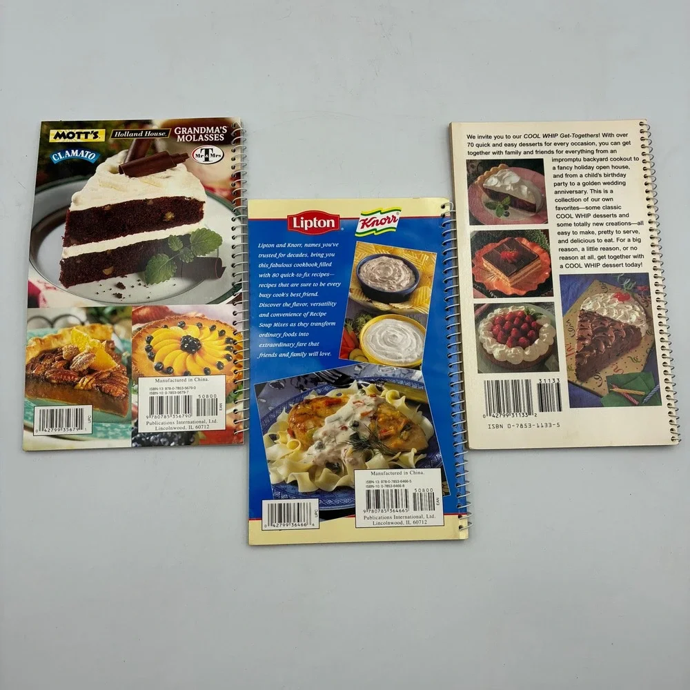 Lot of 3 Favorite All Time Recipes Cookbooks Motts Cool Whip Lipton Knorr Spiral